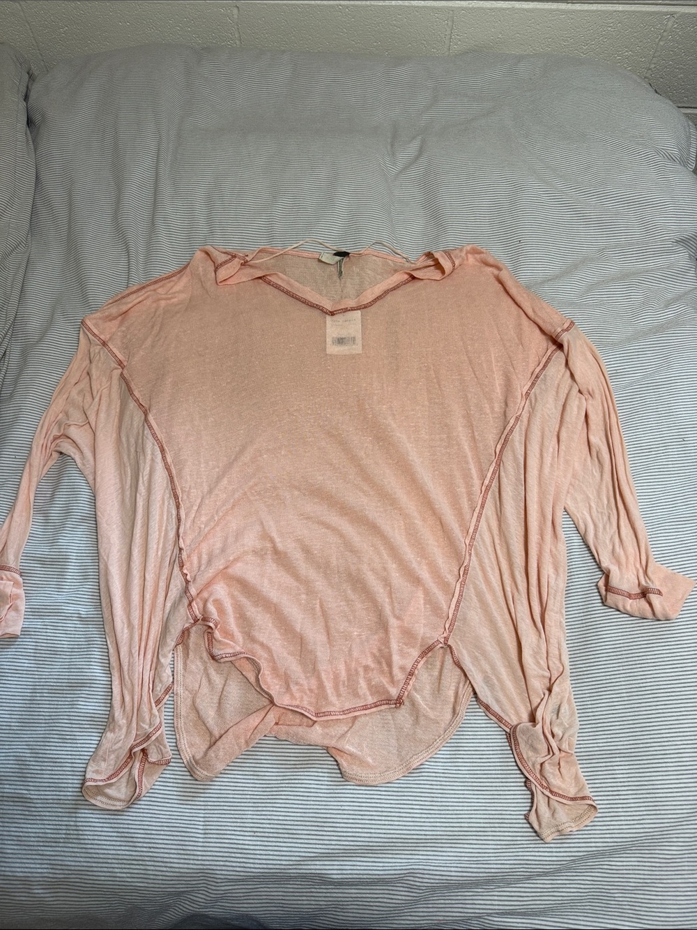 We The Free Peach Longsleeve Drapey Top Small Free People